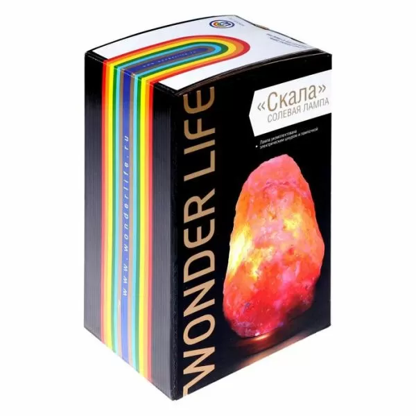Солевая лампа Wonder Life Скала-Эко 2 кг на деревянной подставке Солевая лампа Wonder Life Скала-Эко 2 кг на деревянной подставке