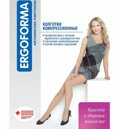 Колготки компрессионные Ergoforma 112 1 класс компрессии полупрозрачные черные  Колготки компрессионные Ergoforma 112 1 класс компрессии полупрозрачные черные
