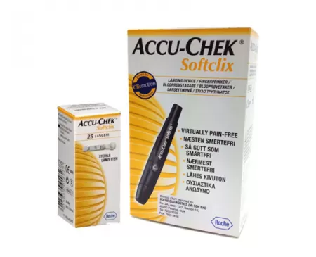 Ручка для прокалывания ACCU-CHEK Softclix + 25 ланцетов Ручка для прокалывания ACCU-CHEK Softclix + 25 ланцетов
