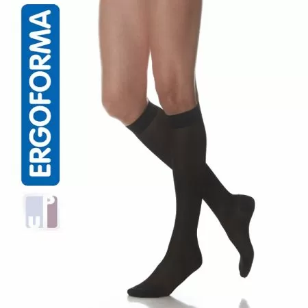 Гольфы компрессионные Ergoforma 311 женские 1 класс компрессии с закрытым носком полупрозрачные черные 