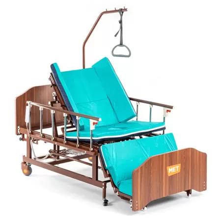Кровать электрическая MET REVEL L, артикул 17154, удлиненное ложе 207 см, кардиокресло, туалет, с функцией переворота