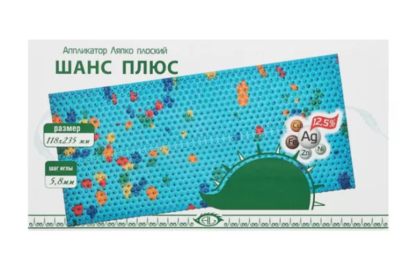 Аппликатор Ляпко Коврик Шанс плюс шаг игл 5,8 размер 118х235 мм  Аппликатор Ляпко Коврик Шанс плюс шаг игл 5,8 размер 118х235 мм