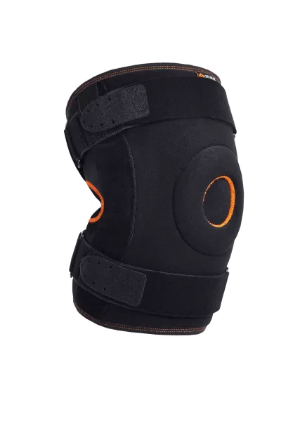 Бандаж на коленный сустав Orliman OPL480 с полицентрическими шарнирами, на полную ногу, черный 