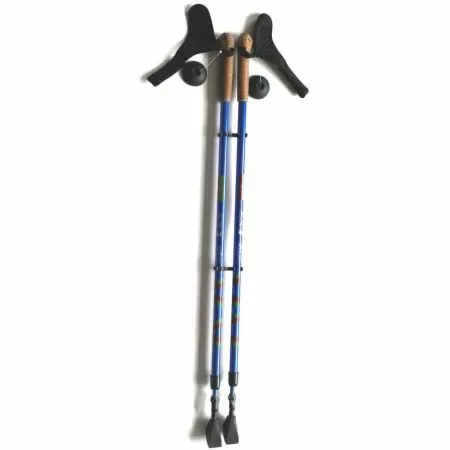 Е 0673 Палки для скандинавской ходьбы 115-140 цв. синий/красный, пара