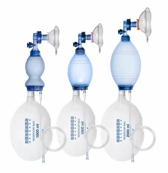 Мешок дыхательный реанимационный Амбу MEDEREN, одноразовый, из ПВХ 