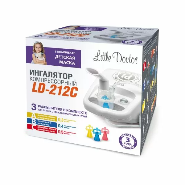 Ингалятор компрессорный с тремя распылителями Little Doctor LD 212С Ингалятор компрессорный с тремя распылителями Little Doctor LD 212С