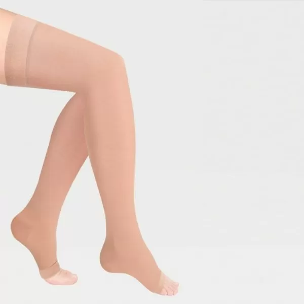 Чулки компрессионные IDEALISTA ID-310 унисекс 2 класс компрессии с открытым носком и гладкой резинкой цвет карамель 