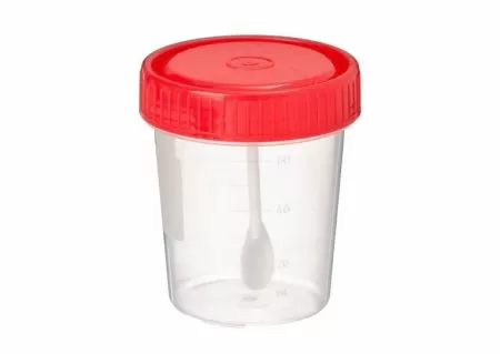 Контейнер для сбора биоматериала с лопаткой, 60 мл