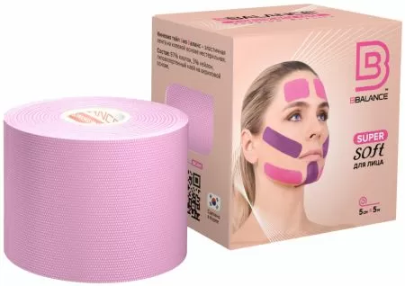 Кинезио тейп для лица BBalance Super Soft 5см*5м хлопок  Кинезио тейп для лица BBalance Super Soft 5см*5м хлопок
