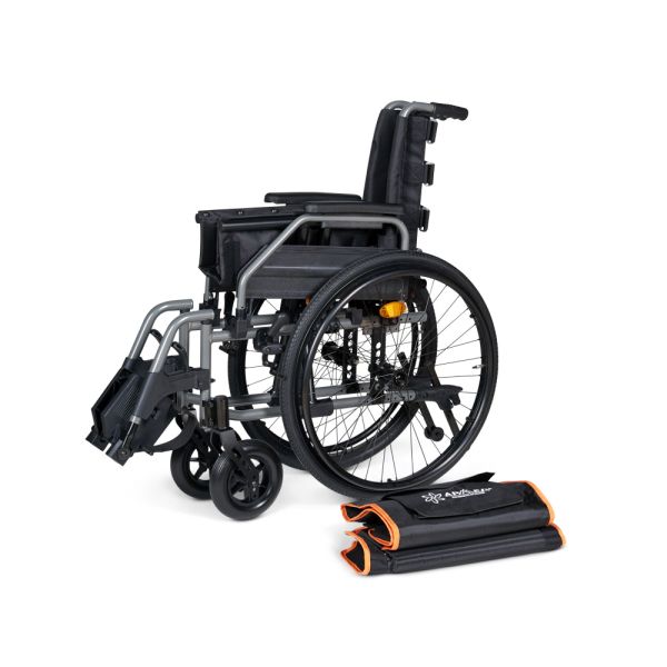 Кресло-коляска для инвалидов Армед 5000 ширина сидения 43см с регулировкой высоты сиденья и подлокотников, быстросъемными колесами и антиопрокидывателями