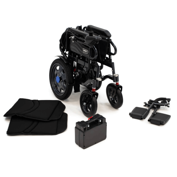 Кресло-коляска с электроприводом MET START 100, артикул 20701, ширина сиденья 44 см, колеса пневматические