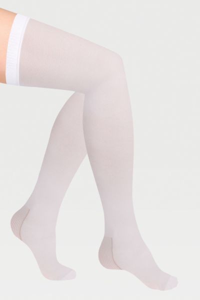 Чулки компрессионные IDEALISTA ID-380W унисекс 2 класс компрессии с закрытым носком антиэмболические для операции на широкое бедро белые 