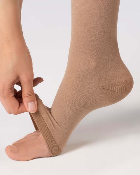 Чулки компрессионные OFA BAMBERG Classic унисекс 2 класс компрессии с открытым носком и гладкой резинкой цвет бежевый 